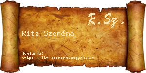 Ritz Szeréna névjegykártya